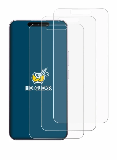 Image of the device Oukitel P1 with a wide variety of screen protectors.