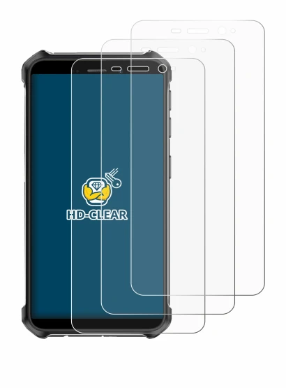 Image of the device Ulefone Armor X12 with a wide variety of screen protectors.