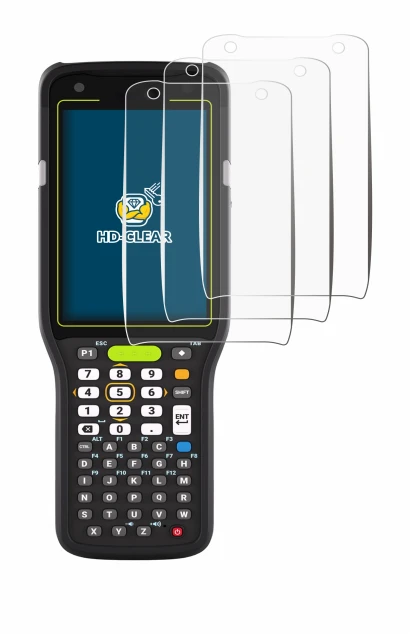 Image of the device Zebra MC3400 with a wide variety of screen protectors.