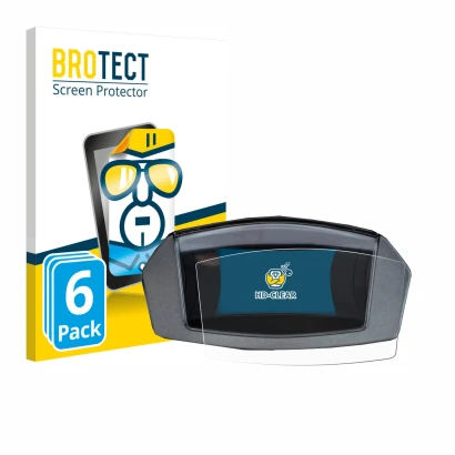 Front side of a product packaging with the brand logo BROTECT. Next to it is the device Yamaha NMAX 125 2024 shown with the co
