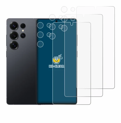 Image of the device Samsung Galaxy S25 Ultra (Front+Camera) with a wide variety of screen protectors.