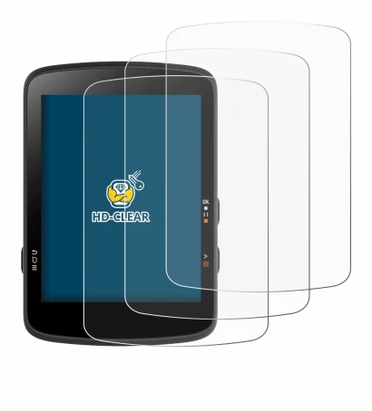 Image of the device Bryton Rider 17 with a wide variety of screen protectors.
