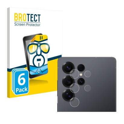 Front side of a product packaging with the brand logo BROTECT. Next to it is the device Samsung Galaxy S25 Ultra Enterprise Ed