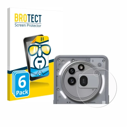 Front side of a product packaging with the brand logo BROTECT. Next to it is the device Nothing Phone (3a) Pro (ONLY Camera Le