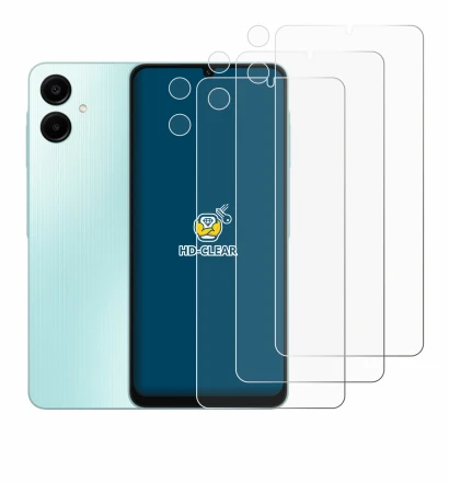 Image of the device Samsung Galaxy A06 5G (Front+Camera) with a wide variety of screen protectors.