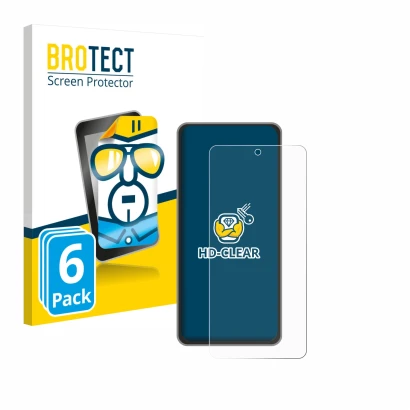 Front side of a product packaging with the brand logo BROTECT. Next to it is the device realme GT 7T shown with the correspond