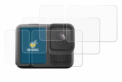 Image of the device GoPro Hero 13 Black Creator Edition with a wide variety of screen protectors.
