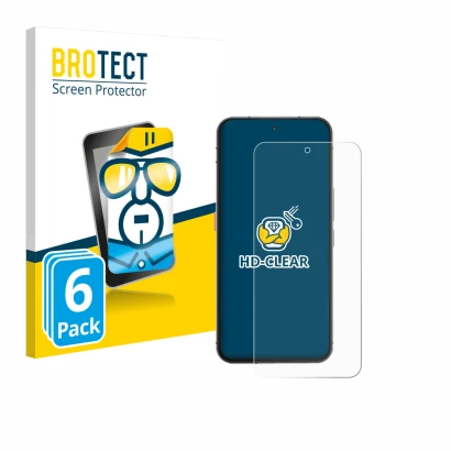 Front side of a product packaging with the brand logo BROTECT. Next to it is the device Oukitel WP210 5G shown with the corres