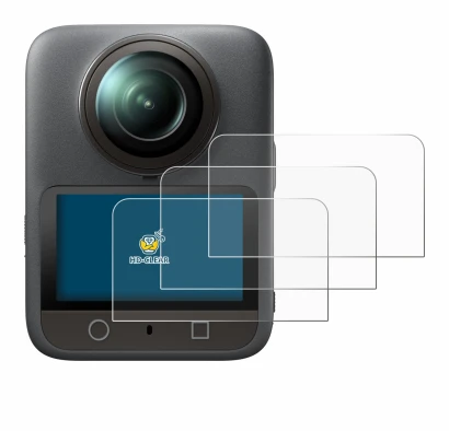 Image of the device DJI Osmo 360 with a wide variety of screen protectors.