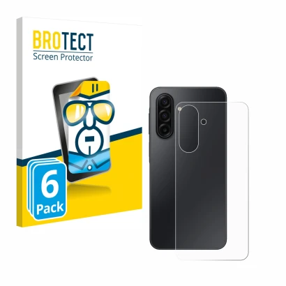 Front side of a product packaging with the brand logo BROTECT. Next to it is the device Samsung Galaxy A17 5G (Back) shown wit