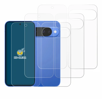 Image of the device Google Pixel 10 (Front+Back) with a wide variety of screen protectors.