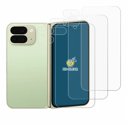 Image of the device Google Pixel 10 Pro Fold (Front+Camera) with a wide variety of screen protectors.