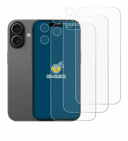 Image of the device Apple iPhone 17 (Front+Camera) with a wide variety of screen protectors.