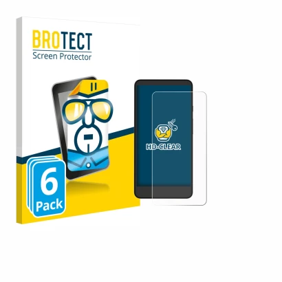 Front side of a product packaging with the brand logo BROTECT. Next to it is the device Xiaomi Moaan InkPalm Mini Plus 2 shown