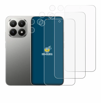 Image of the device Xiaomi 15T (Front+Camera) with a wide variety of screen protectors.