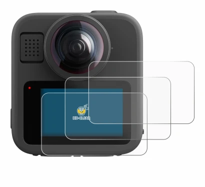 Image of the device GoPro Max 2 with a wide variety of screen protectors.