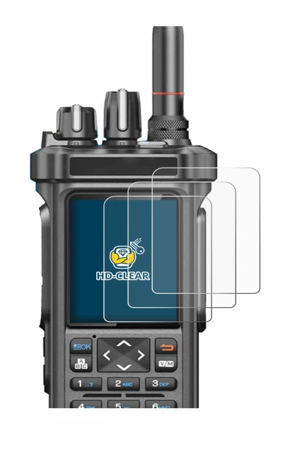 Image of the device Radtel RT-950 Pro with a wide variety of screen protectors.