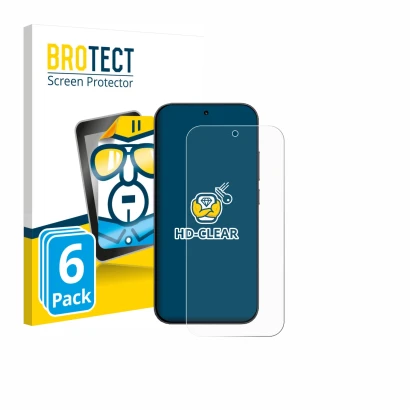 Front side of a product packaging with the brand logo BROTECT. Next to it is the device Xiaomi Redmi K90 shown with the corres