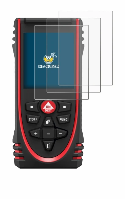 Image of the device Leica DISTO X3 with a wide variety of screen protectors.