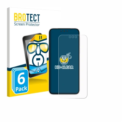 Front side of a product packaging with the brand logo BROTECT. Next to it is the device Huawei Mate 80 shown with the correspo