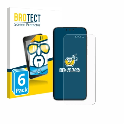 Front side of a product packaging with the brand logo BROTECT. Next to it is the device Huawei Mate 80 Pro shown with the corr