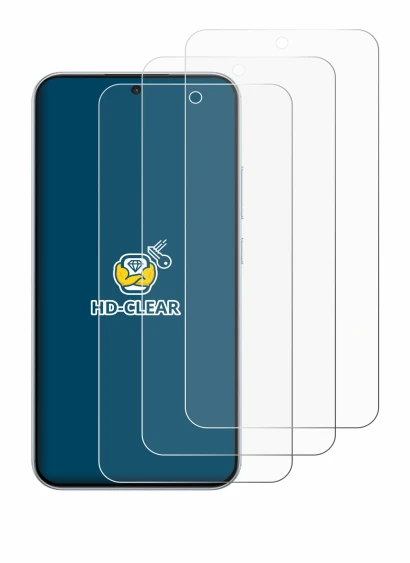 Image of the device Oppo A6 Pro with a wide variety of screen protectors.