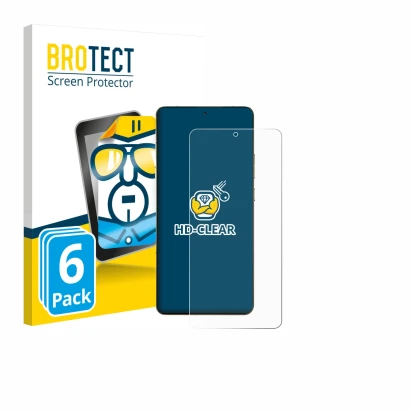 Front side of a product packaging with the brand logo BROTECT. Next to it is the device Motorola Signature shown with the corr