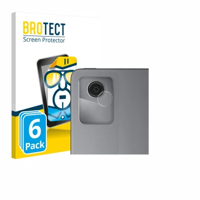 Front side of a product packaging with the brand logo BROTECT. Next to it is the device Lenovo Tab M11 (ONLY Camera Lens) show