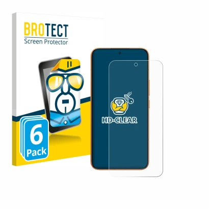 Front side of a product packaging with the brand logo BROTECT. Next to it is the device Xiaomi Redmi Turbo 5 Max shown with th