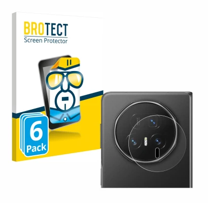 Front side of a product packaging with the brand logo BROTECT. Next to it is the device Honor Magic V5 (ONLY Camera Lens) show