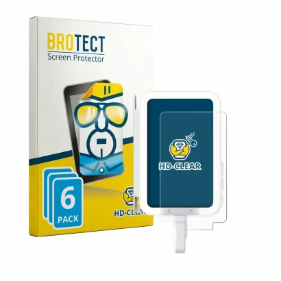 Front side of a product packaging with the brand logo BROTECT. Next to it is the device Insta360 Snap shown with the correspon