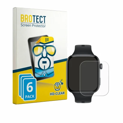Front side of a product packaging with the brand logo BROTECT. Next to it is the device Honor Watch X5i shown with the corresp