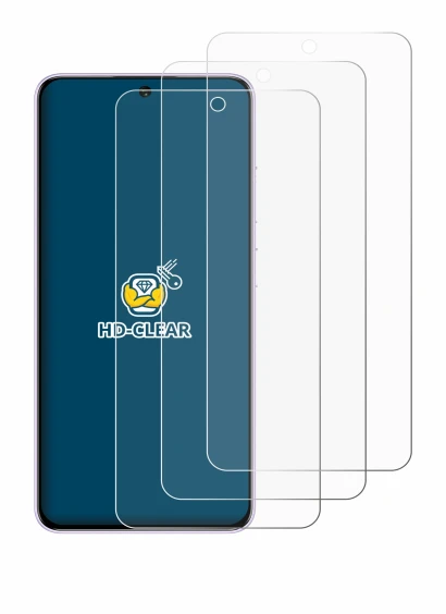 Image of the device Oukitel C26 with a wide variety of screen protectors.