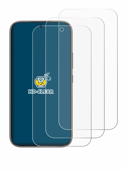 Image of the device Honor 600 Pro with a wide variety of screen protectors.