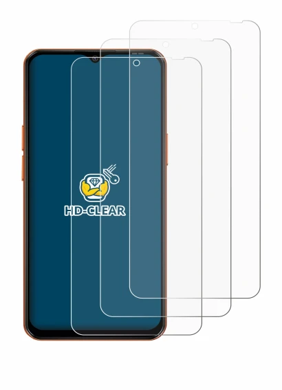 Image of the device Oscal Flat 3C with a wide variety of screen protectors.