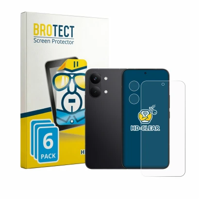 Front side of a product packaging with the brand logo BROTECT. Next to it is the device Xiaomi Poco X8 Pro Max (Front+Camera)