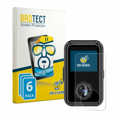 Front side of a product packaging with the brand logo BROTECT. Next to it is the device Vantrue E360 Ace shown with the corres