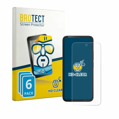 Front side of a product packaging with the brand logo BROTECT. Next to it is the device TCL K70 4G shown with the correspondin