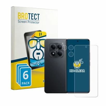 Front side of a product packaging with the brand logo BROTECT. Next to it is the device Xiaomi Redmi Note 15 Pro 4G (Front+Cam