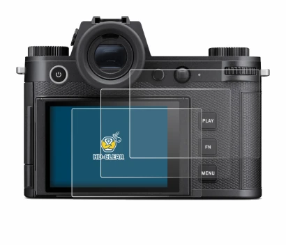 Image of the device Leica SL3-P with a wide variety of screen protectors.