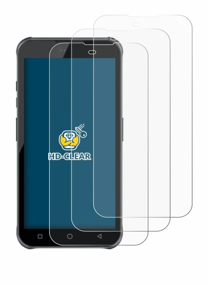 Image of the device Bluebird VF550 with a wide variety of screen protectors.