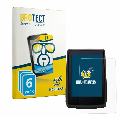 Front side of a product packaging with the brand logo BROTECT. Next to it is the device Sigma ROX 4.0 SE shown with the corres