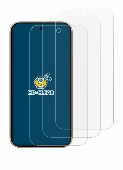 Image of the device Google Pixel 11 Pro with a wide variety of screen protectors.