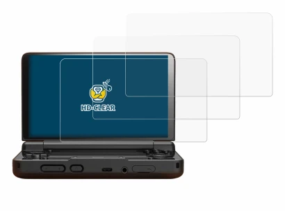 Image of the device AYN Thor with a wide variety of screen protectors.