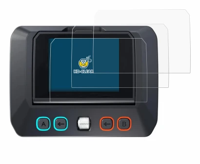 Image of the device SkyRc D8neo with a wide variety of screen protectors.