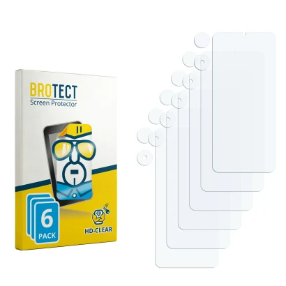 Front side of a product packaging with the brand logo BROTECT. Next to it is the corresponding screen protector.