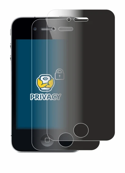 Image of the device Apple iPhone 4 with a wide variety of screen protectors.