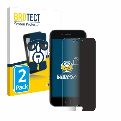 Front side of a product packaging with the brand logo BROTECT. Next to it is the device Apple iPhone 6 shown with the correspo