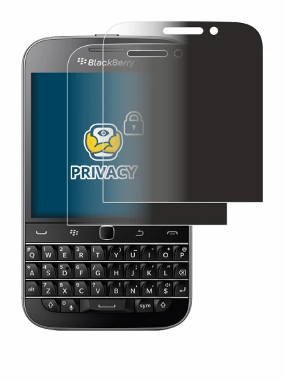 Image of the device Blackberry Classic Q20 with a wide variety of screen protectors.