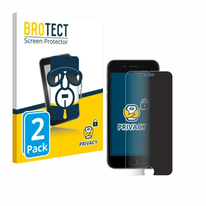 Front side of a product packaging with the brand logo BROTECT. Next to it is the device Apple iPhone 6S shown with the corresp